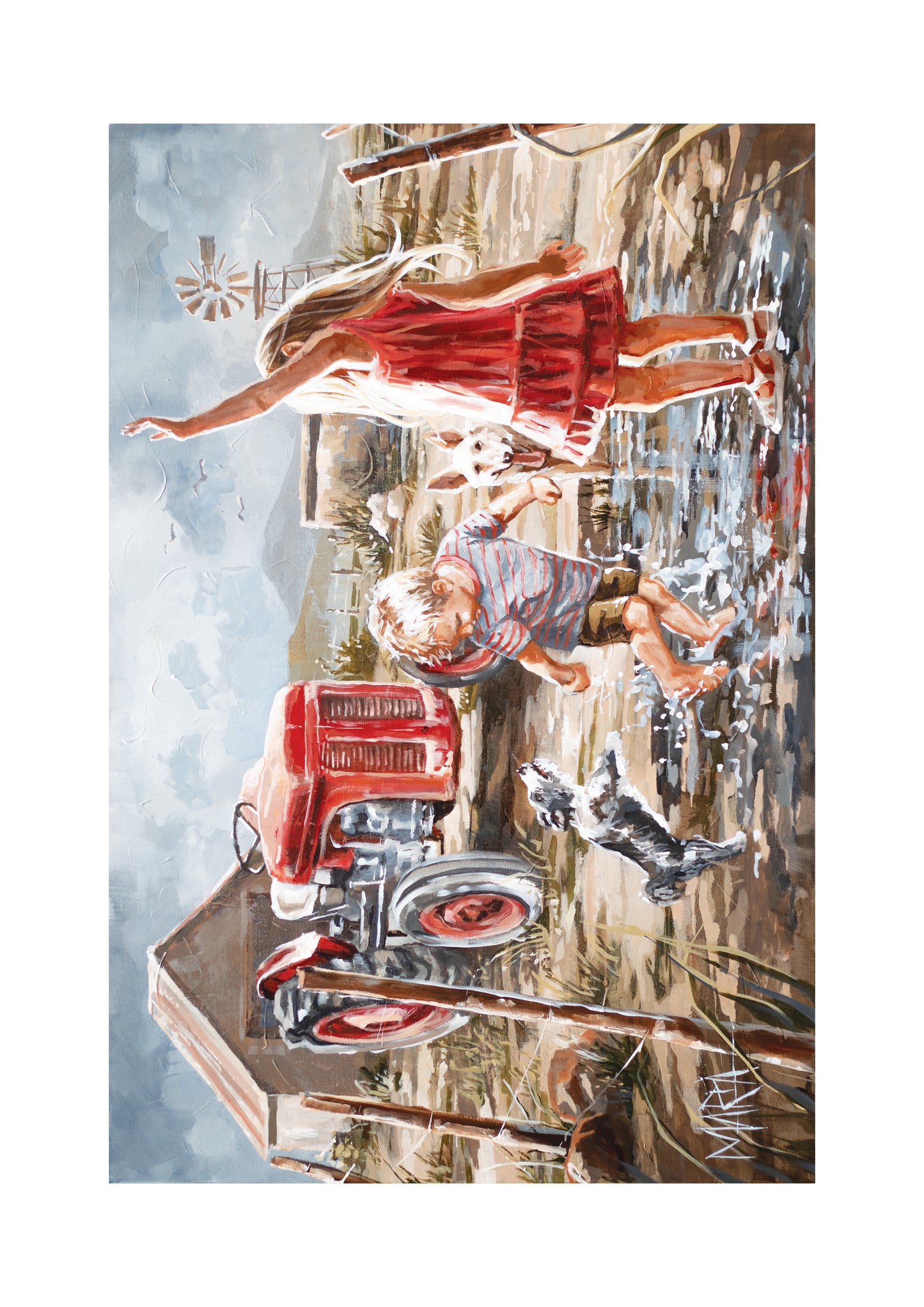 Twee Brakke en 'n Trekker | A3 Paper Print