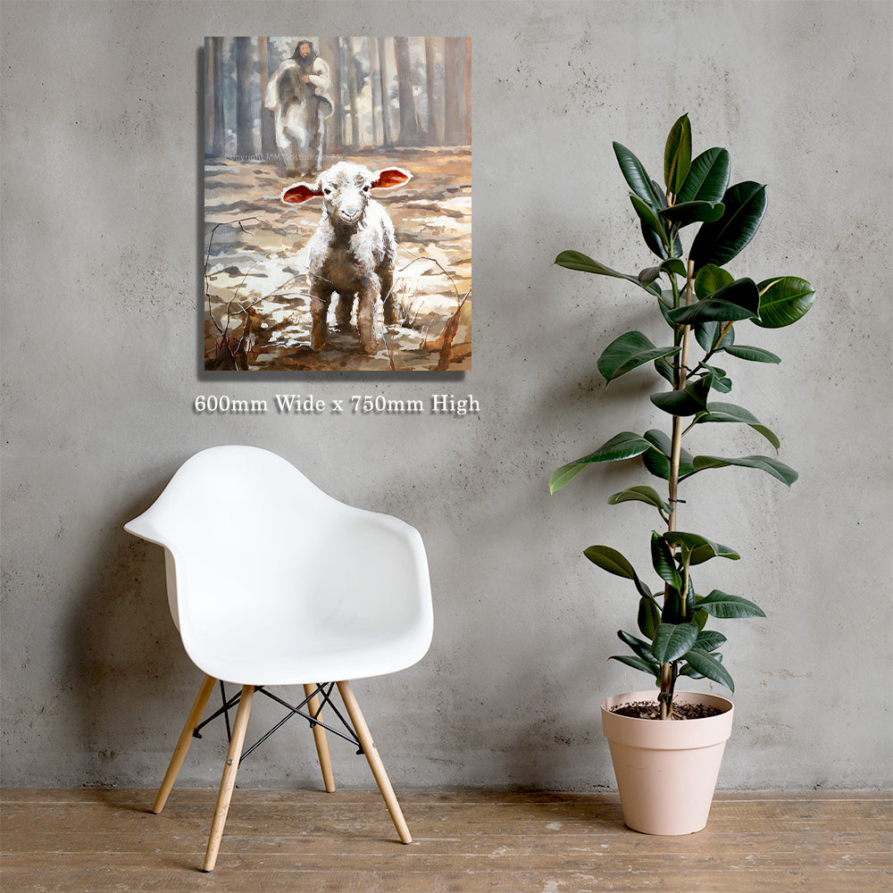 Never Lost canvas print hanging in a warm home interior