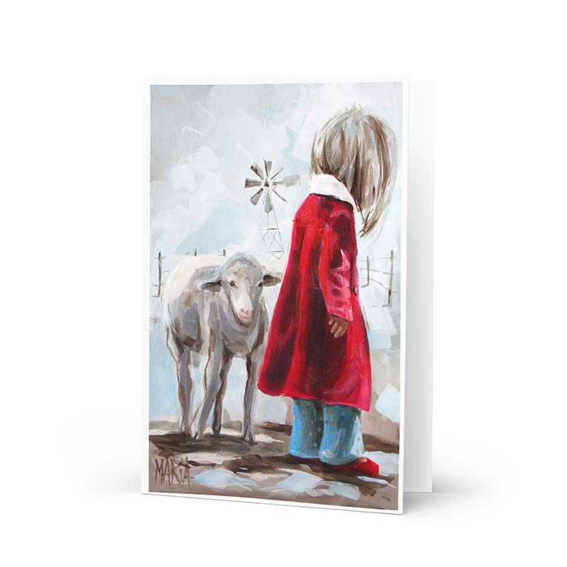 Following Sheep | Greeting card