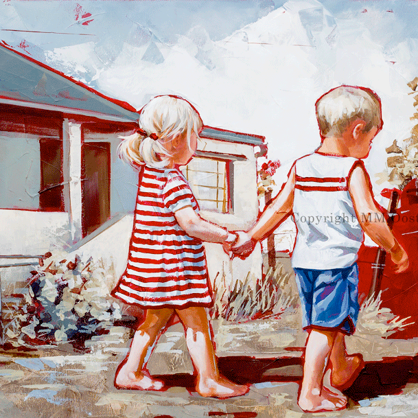 Boet en Saartjie canvas print fine art by Maria Magdalena Oosthuizen