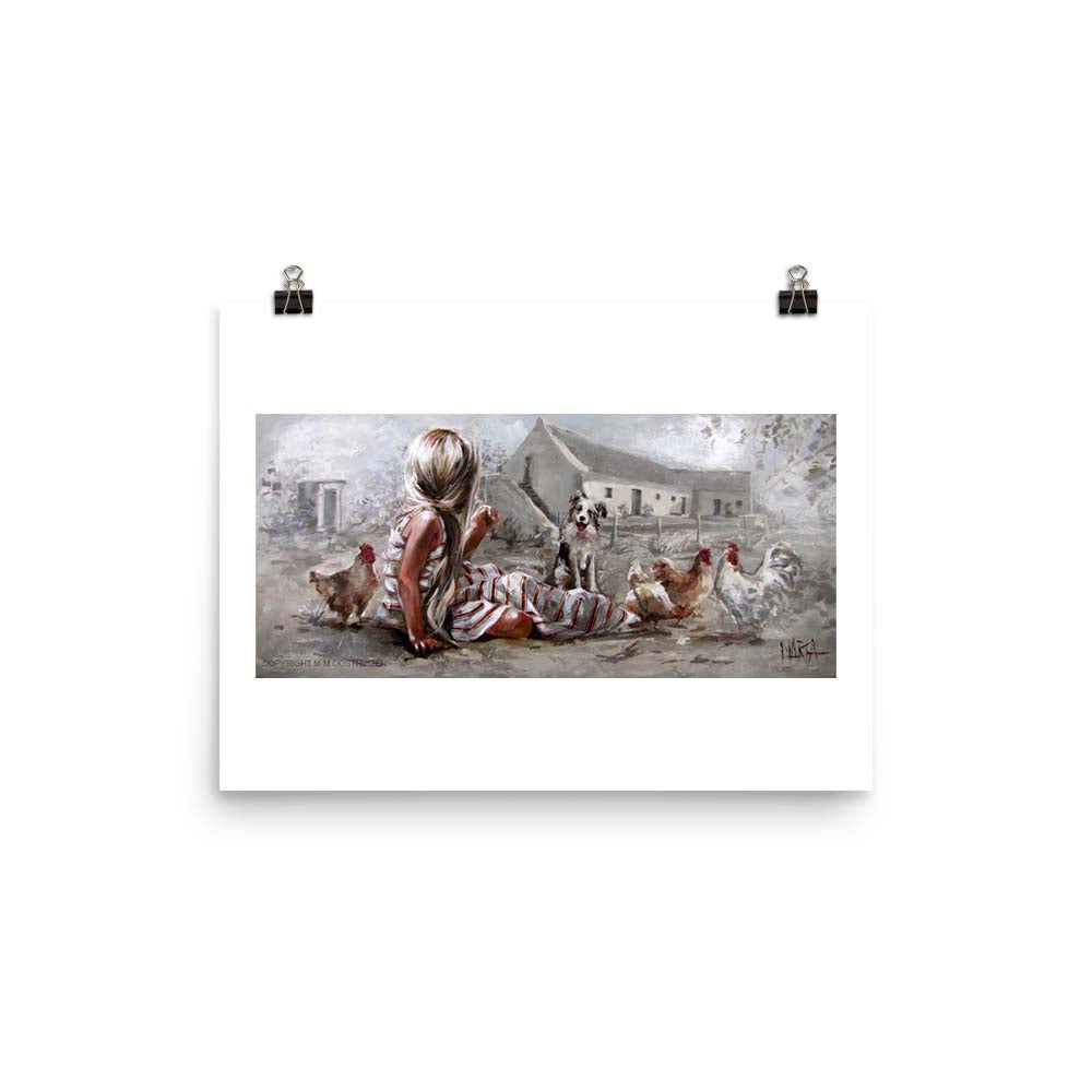 Speel saam die hoenders | A3 Paper Print