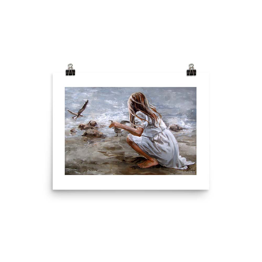 Feeding the seagulls | A3 Paper Print