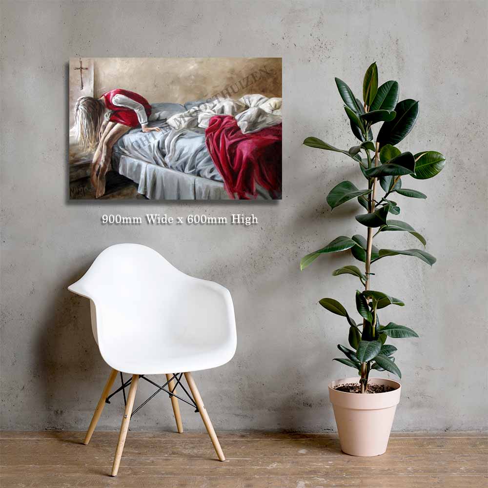 Meisie by die bed - Canvas Prints