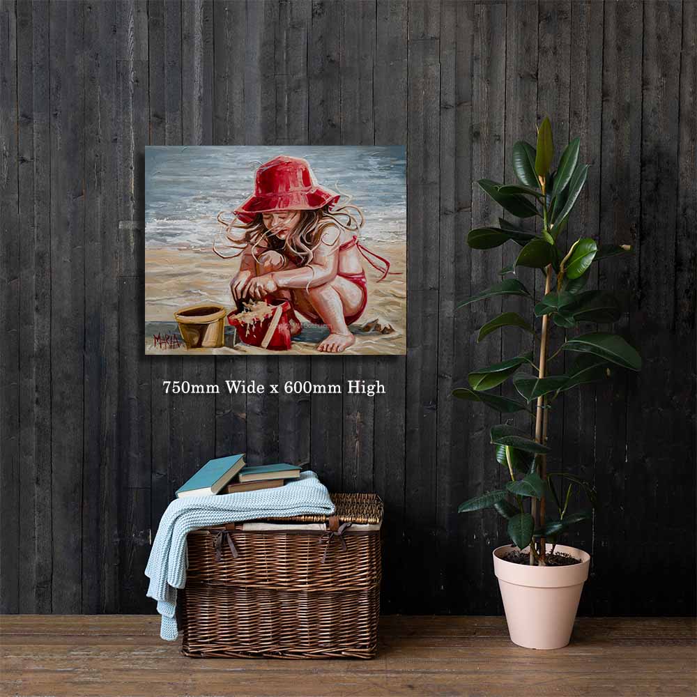 Dogtertjie in rooi | Canvas prints