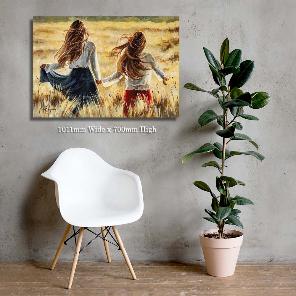 Together canvas print hanging on a wall at home