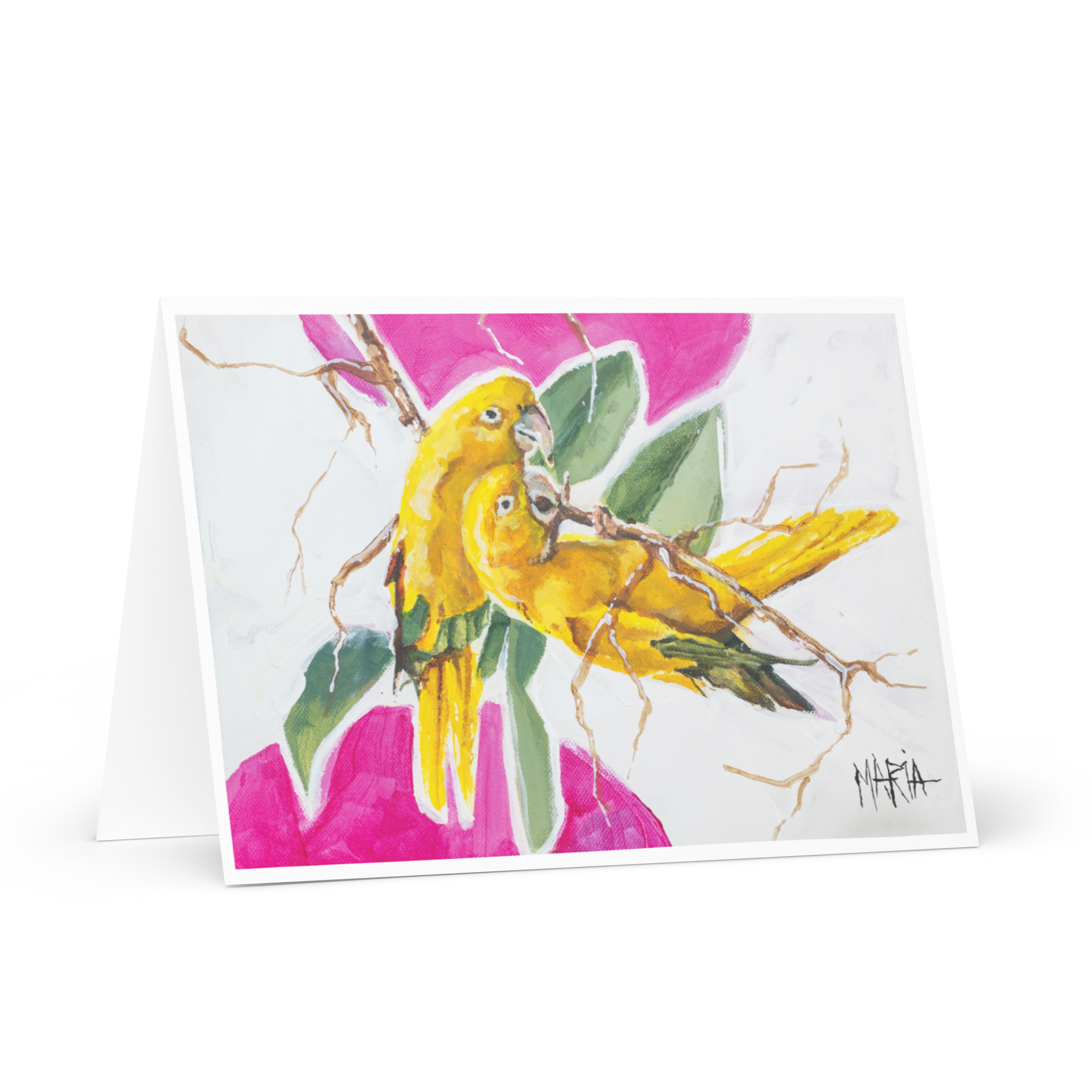 Golden Parrots | Greeting Card