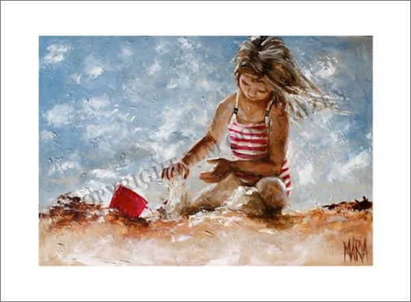 Candy Stripes Red Bucket - A3 Paper Print