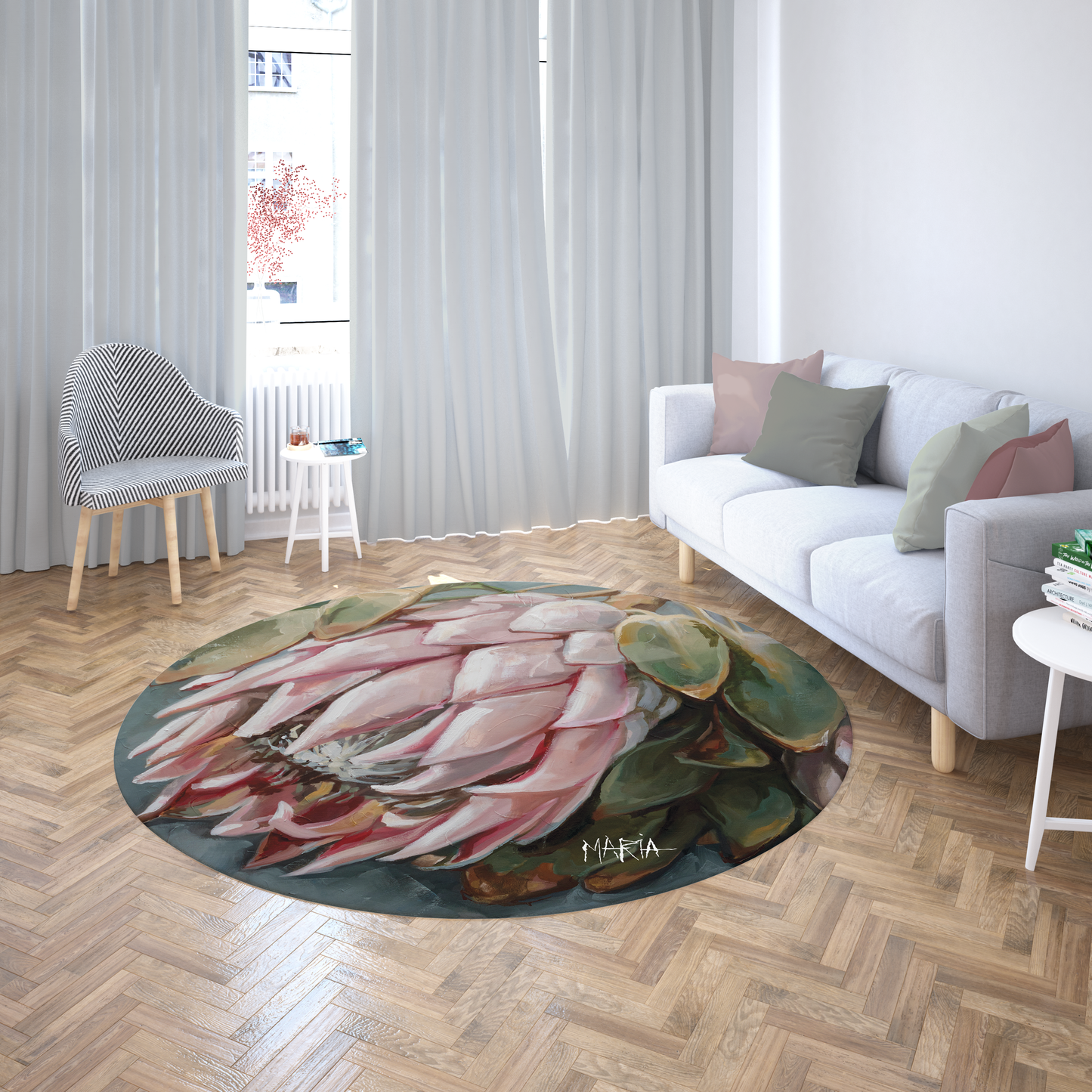 Koningsblomme | Woven Chenille Round Rug