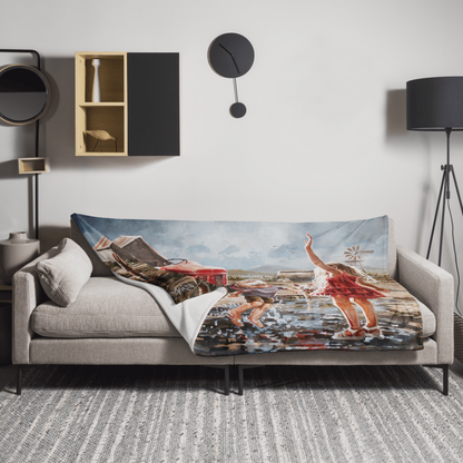 Twee Brakke en 'n Trekker | Fleece Blanket