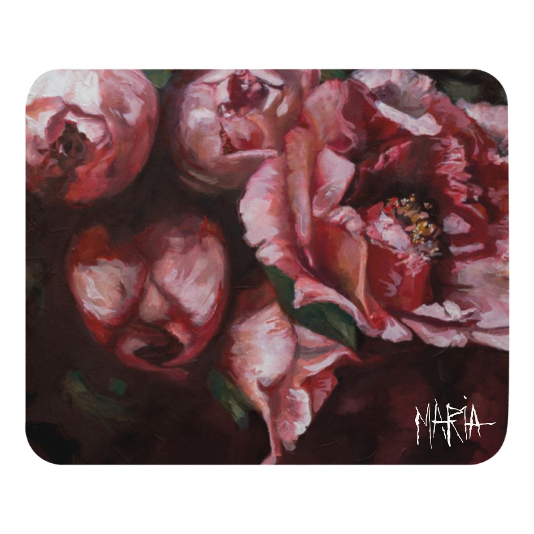 Crimson in Bloom | Mouse pad