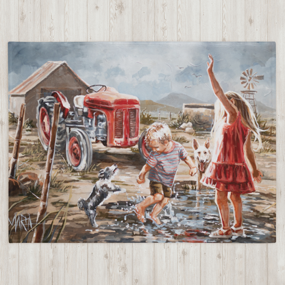 Twee Brakke en 'n Trekker | Fleece Blanket