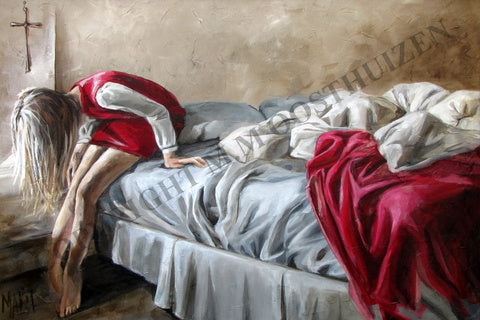 Meisie by die bed - Canvas Prints