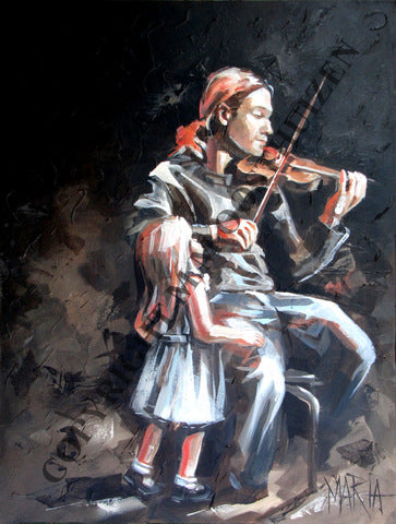 The violin Player | A4 Paper Print