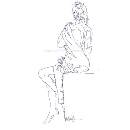 Sitting with flowers