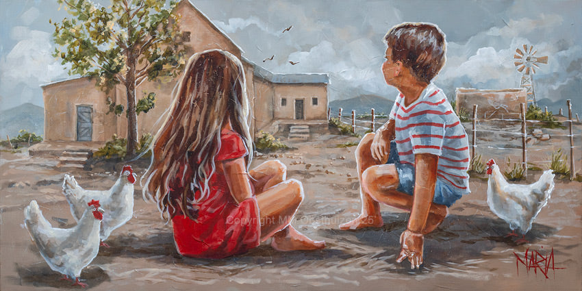 Planning a chicken fight | Canvas Prints