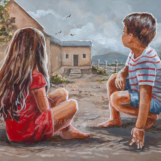 Planning a chicken fight | Canvas Prints