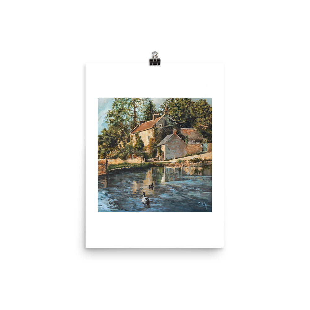 Close-up of Corfu Lakeside A3 fine art paper print on premium paper