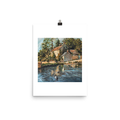 Close-up of Corfu Lakeside A3 fine art paper print on premium paper