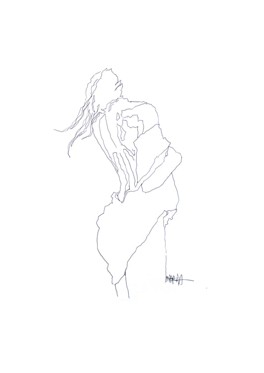 Arched stance A3 paper print fine art by Maria Magdalena Oosthuizen