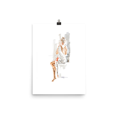 Sitting in silence | A3 Paper Print