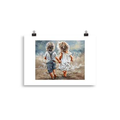 Little ones on the run | A4 Paper Print