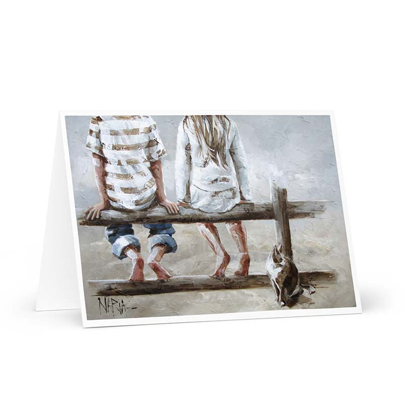 Kaalvoet op die heining | Greeting card