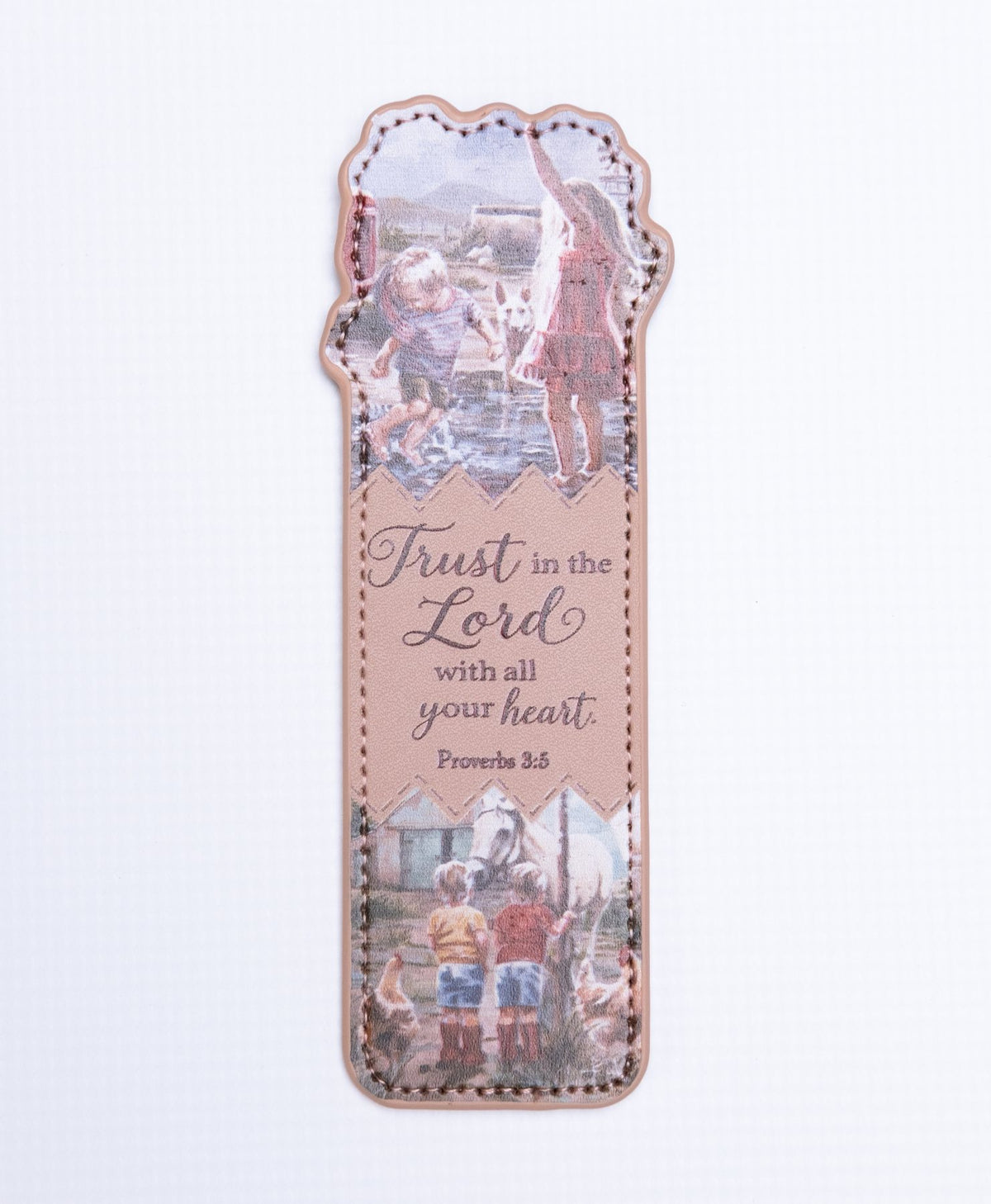 Twee Brakke en 'n Trekker & Ons Alledaagse Lewe — leather-look bookmark with Trust in the Lord by Maria Magdalena Oosthuizen | Scripture bookmark | House of Maria