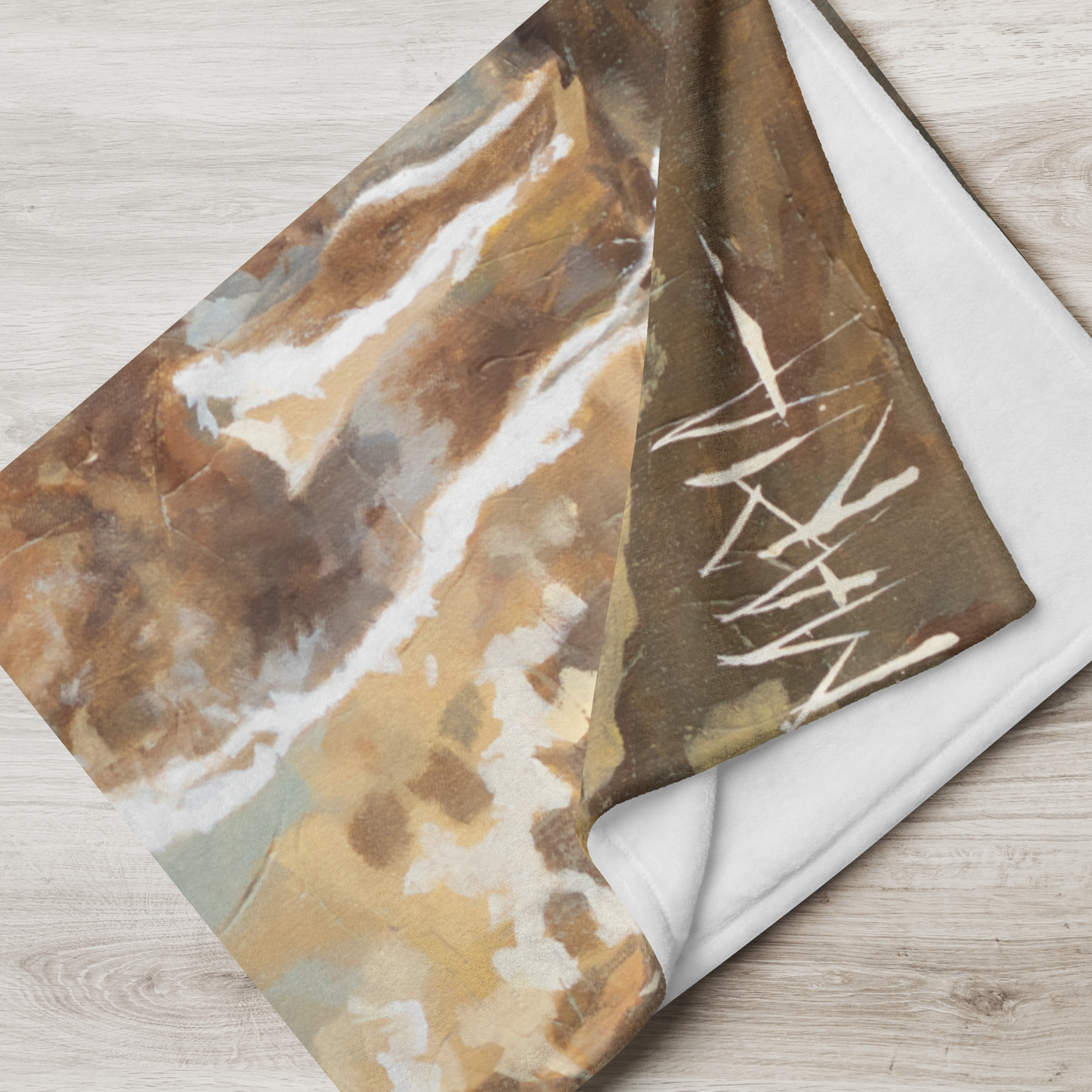 Marble-patterned paper with 'WAX' branding on a wooden surface