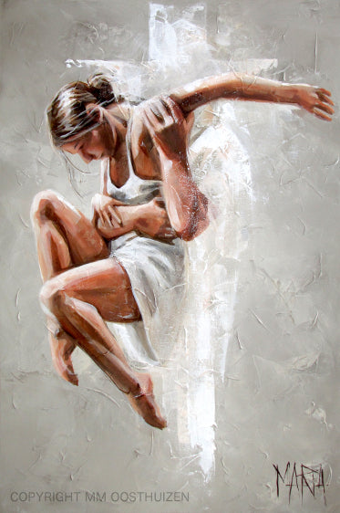Dance with my King fine art print, spiritual figurative painting by Maria Magdalena Oosthuizen, A3 paper size House of Maria.