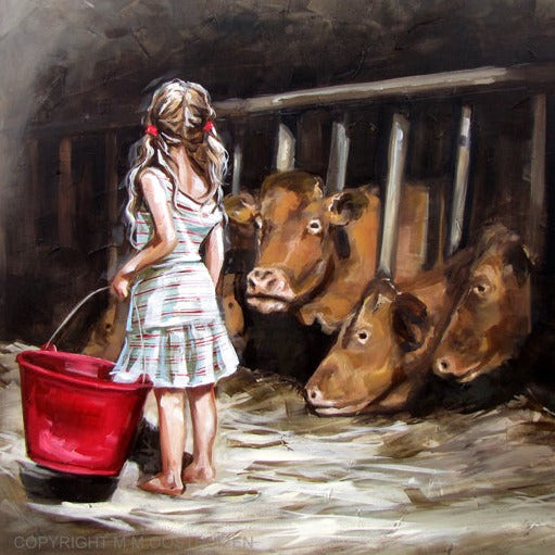 Feeding the cows | Canvas Prints