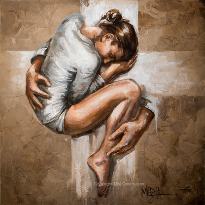 My Protector fine art print by Maria Oosthuizen, a soulful A3 portrait featuring themes of protection and love.