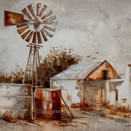 'n Plek fine art print by House of Maria, South African landscape scene on A3 paper with white border.