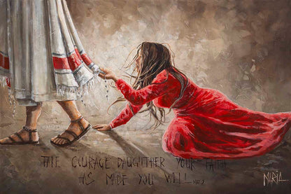 Touching the hem of Jesus | A4 Paper Print