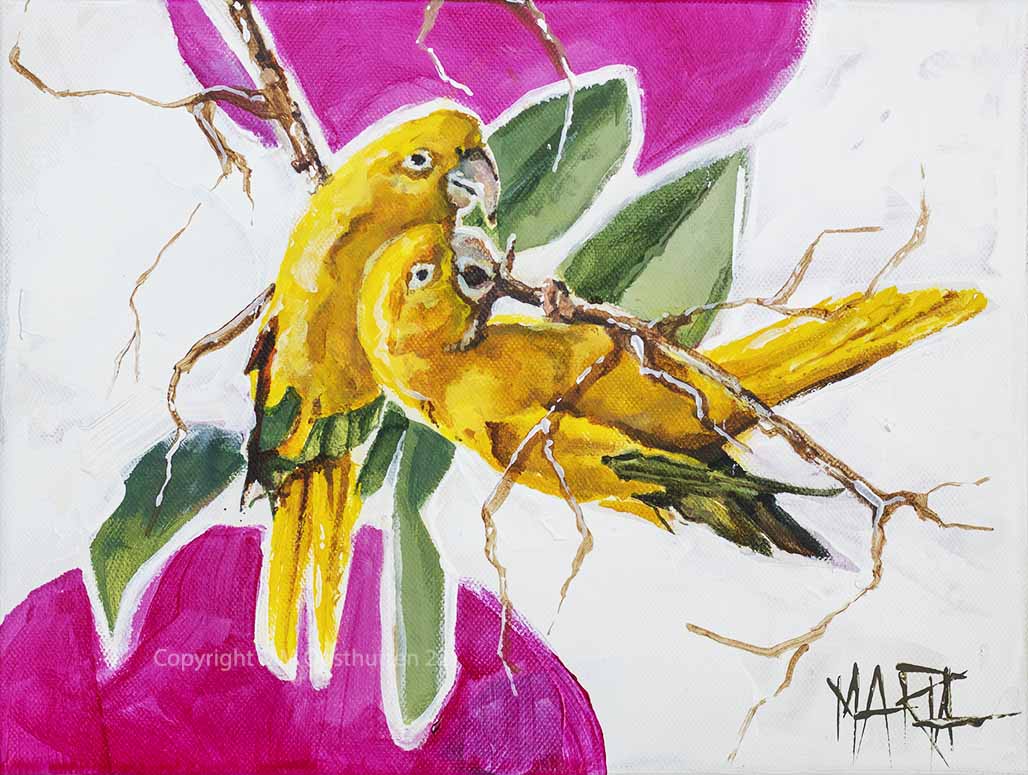 Golden Parrots | Canvas Prints