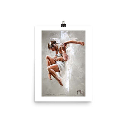 Dance with my King fine art print, spiritual figurative painting by Maria Magdalena Oosthuizen, A3 paper size House of Maria.