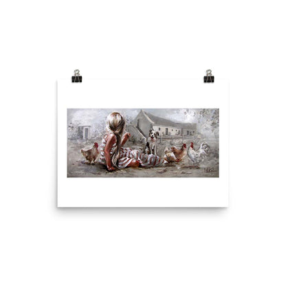 Speel saam die hoenders | A3 Paper Print