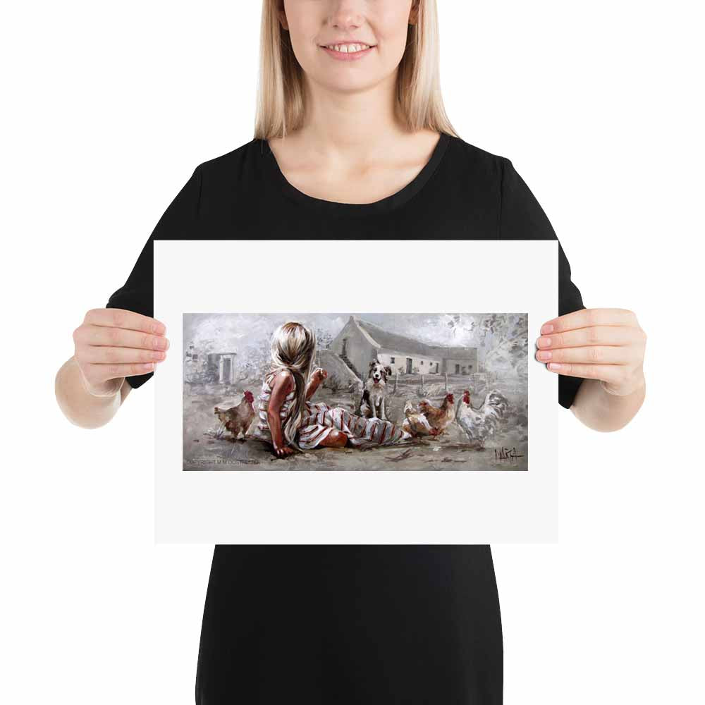 Speel saam die hoenders | A3 Paper Print
