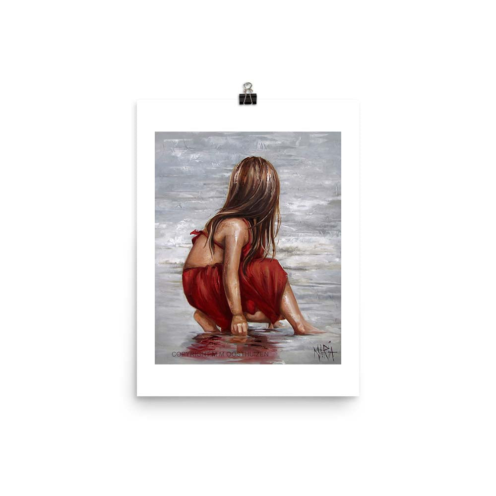 Rooi op die strand | A3 Paper Print