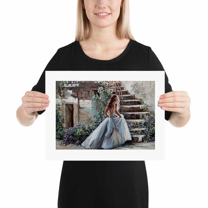 Betower fine art print by Maria Magdalena Oosthuizen, romantic figurative woman artwork, A3 size, House of Maria.