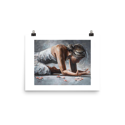 Delivered spiritual fine art print by Maria Magdalena Oosthuizen, faith-based figurative painting, A3 paper with white border House of Maria.