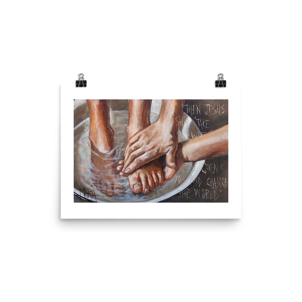 Washing Feet | A3 Paper Print