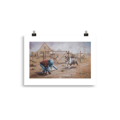 Practicing baseball | A4 Paper Print
