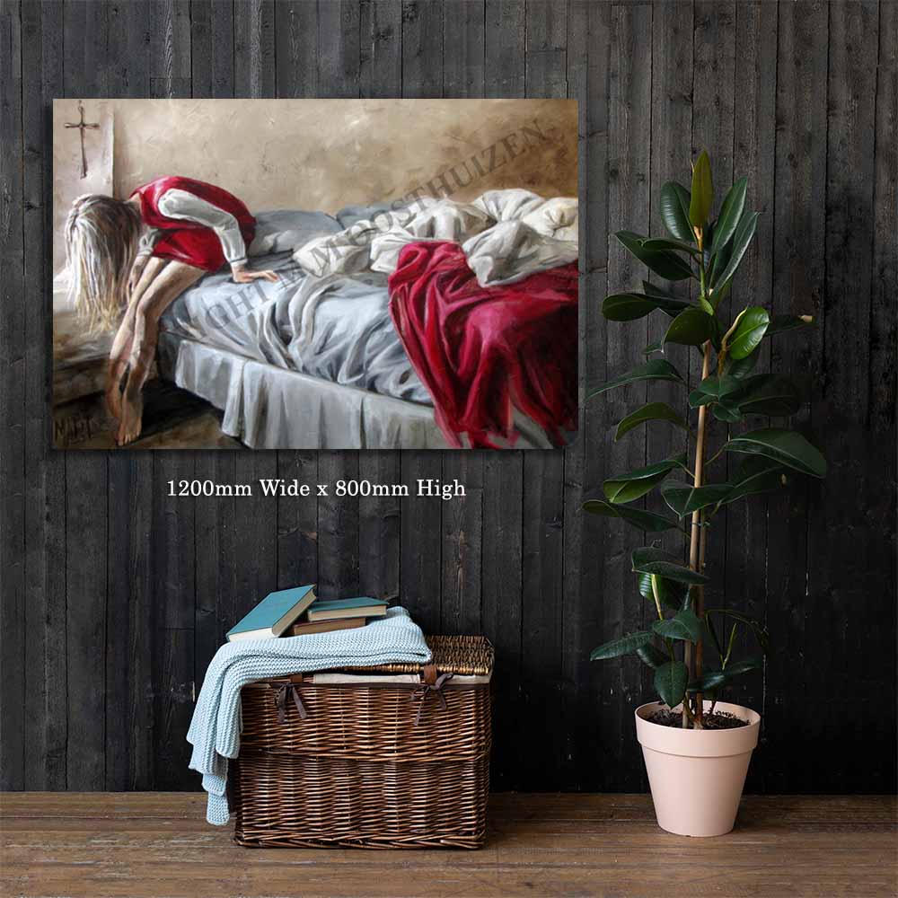 Meisie by die bed - Canvas Prints