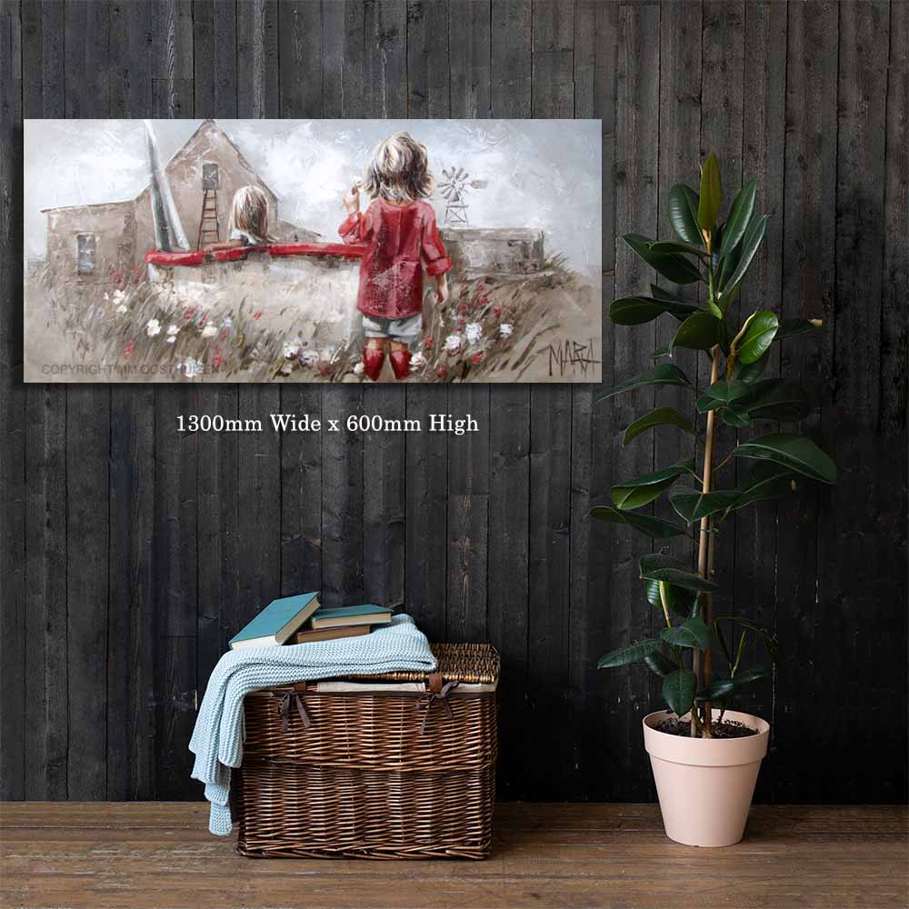 Die bootjie tussen die blomme | Canvas Prints