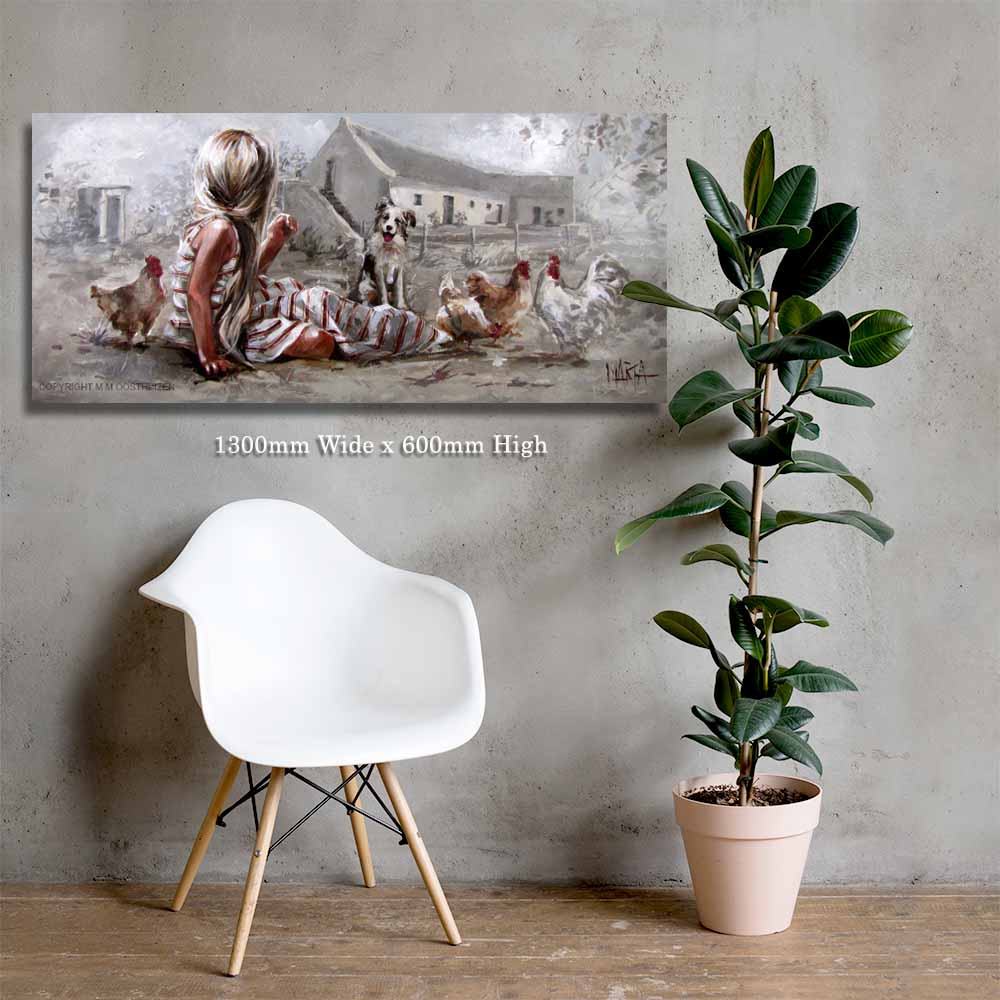 Speel saam met die hoenders | Canvas Prints