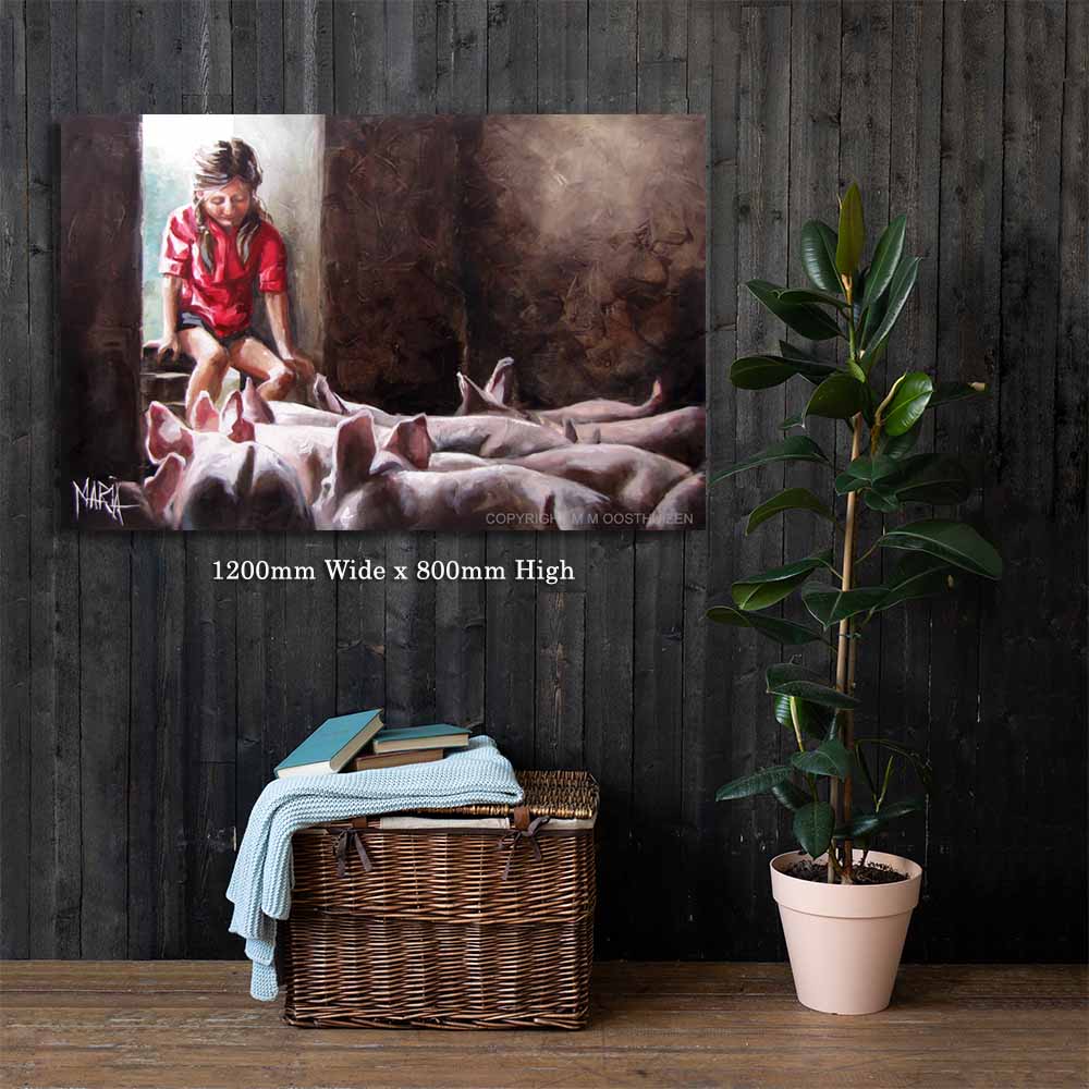 Feeding the pigs | Canvas Prints