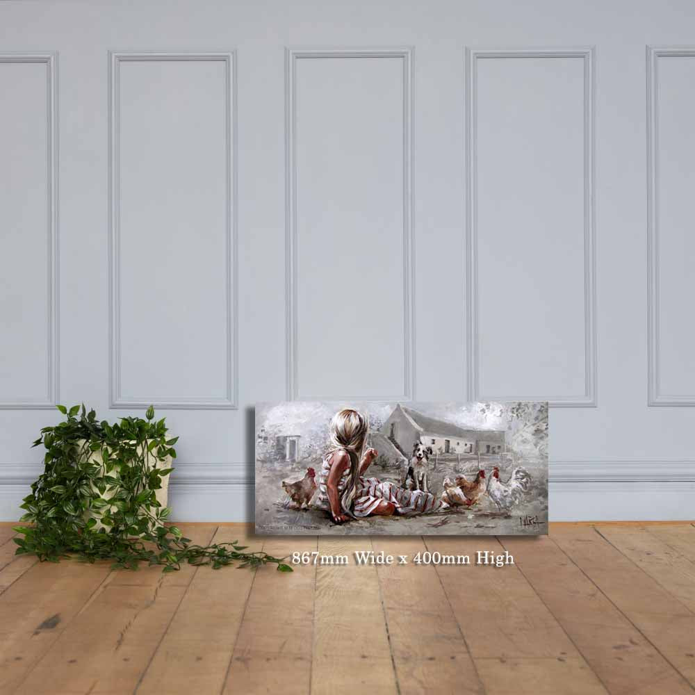 Speel saam met die hoenders | Canvas Prints