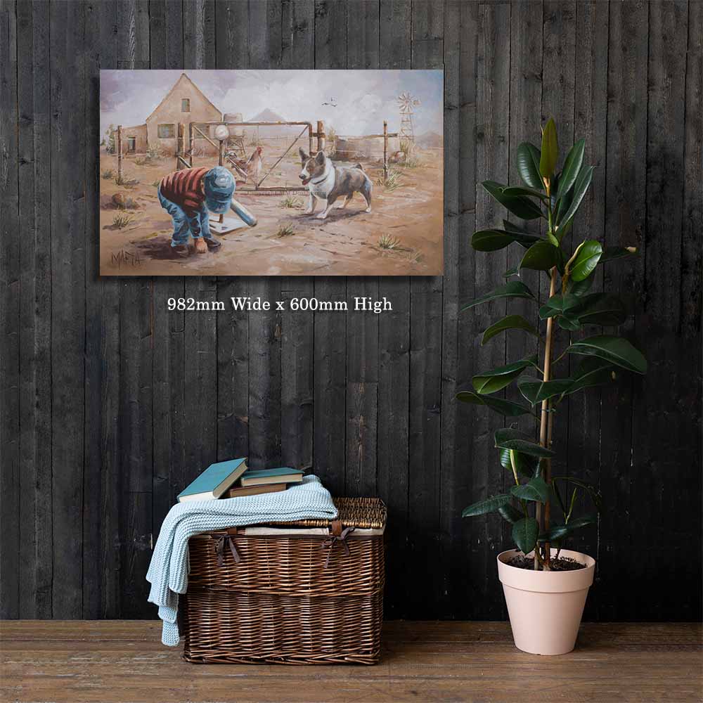 Practicing Baseball  | Canvas Prints