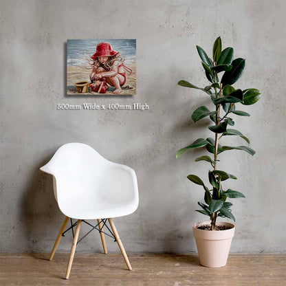 Dogtertjie in rooi | Canvas prints