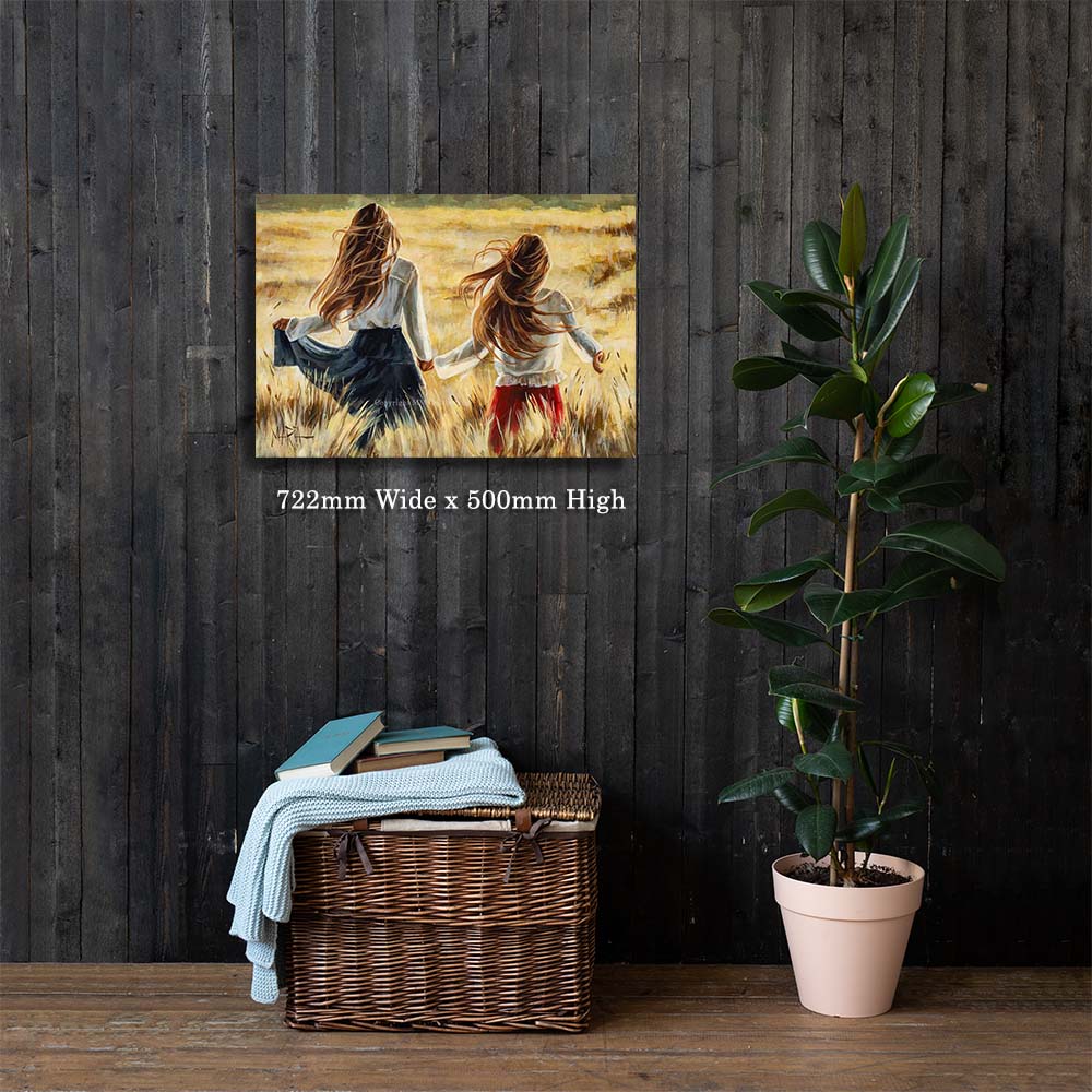 Together canvas print side view showing wrapped canvas edge